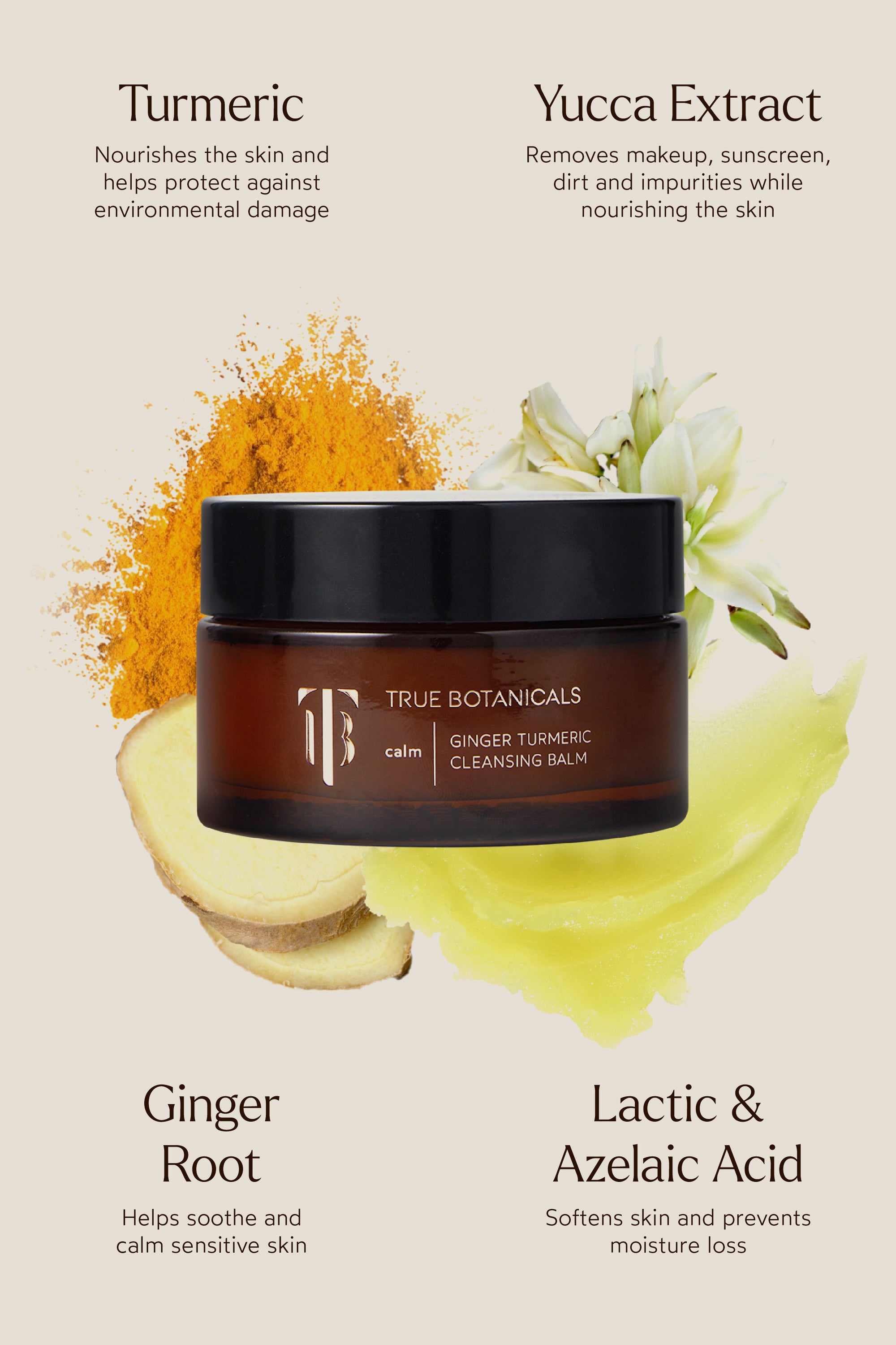 Image of True Botanicals Ginger Turmeric Cleansing Balm