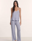 Model is wearing Frida TENCEL™ Modal Cami & Pant PJ Set in Lavender Dusk/Ivory