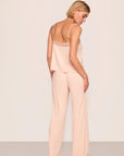 Model is wearing Kari TENCEL™ Modal Cami & Pant PJ Set in Tea Rose