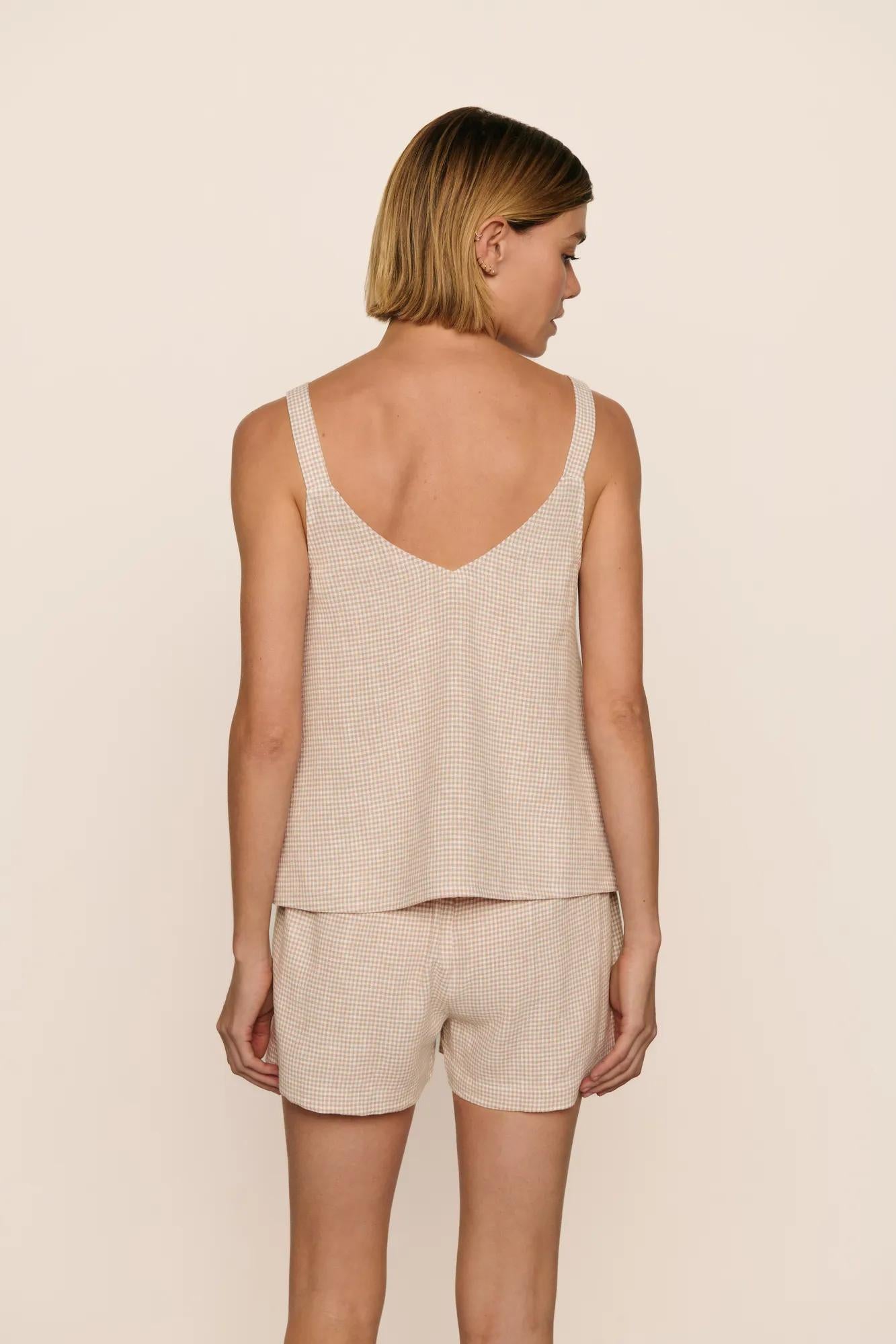 Linen Blend V Neck Cami – Eberjey