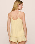 Model is wearing Gisele TENCEL™ Modal Ruffle Cami & Shortie Short Set in Sunrise