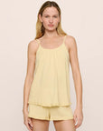 Model is wearing Gisele TENCEL™ Modal Ruffle Cami & Shortie Short Set in Sunrise