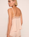 Model is wearing Kari TENCEL™ Modal Cami & Short PJ Set in Tea Rose