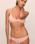 Model is wearing Pima Stretch Cotton Bikini in Buff