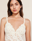 Model wears Naya Longline Bralette in Ivory.
