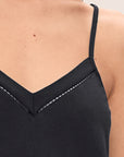 Detail image of Fiona TENCEL™ Modal Cami & Pant PJ Set in black.