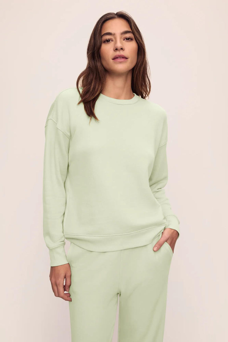 その他 Over Size French Terry Top Light Green Light Green on Organic French Terry Euro Knits KnitFabric.com