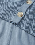Fabric Detail of FINE GAUGE SWEATER CARDIGAN AND PANT - Faded Denim