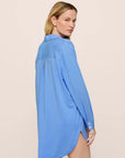 Model is wearing Gisele TENCEL™ Modal Boyfriend Sleepshirt in CornflowerBlue