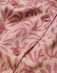 Image of Inez Washable Silk Printed fabric in Bloomscape Misty Rose/Mesa Rose