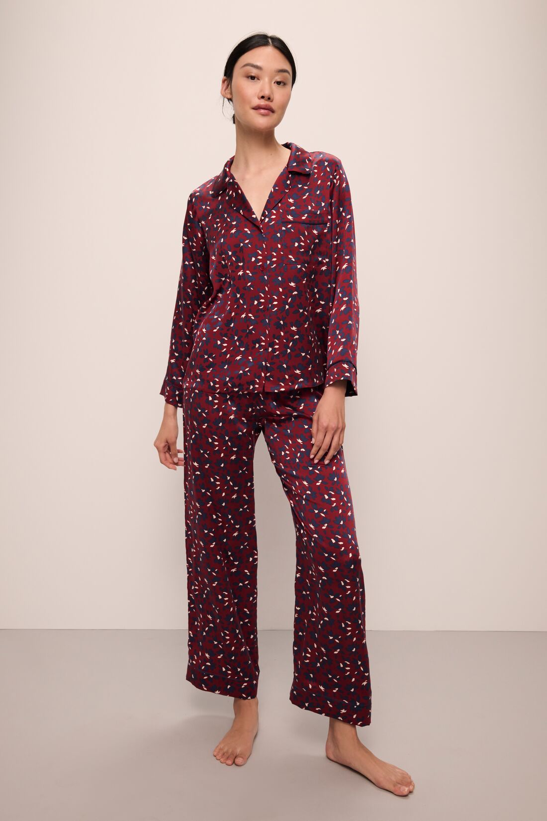 Inez Washable Silk Printed Long PJ Set Eberjey