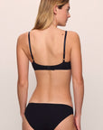 Model is wearing Pima Stretch Cotton Bikini in black