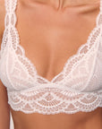 Model wears Mariana Bralette in White