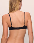 Model is wearing Pima Stretch Cotton Bralette in Black