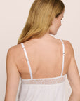 Model is wearing the Beatrix TENCEL™ Modal Cami & Short PJ Set in White