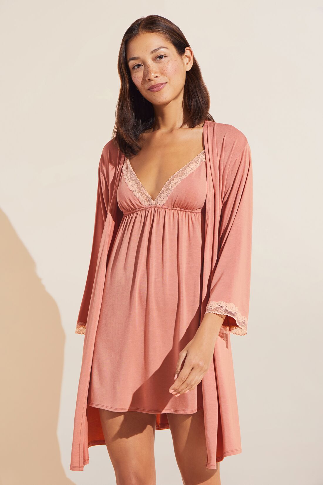 Flora TENCEL™ Modal 3/4 Sleeve Robe – Eberjey