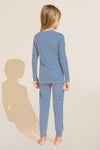 Kids TENCEL™ Modal Unisex Long PJ Set - Geo Sphere Cobalt/Ivory
