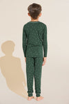 Kids TENCEL™ Modal Unisex Long PJ Set - Winterpine Forest Green/Ivory