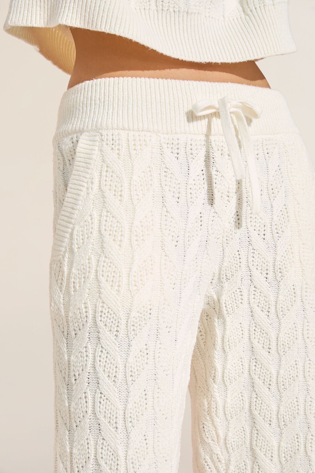Cable Knit Recycled Sweater Straight Leg Pant