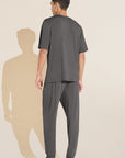 Model wears Henry TENCEL™ Modal Short Sleeve & Pant PJ Set in Storm Gray.
