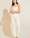Model wears Pointelle Cami in Ivory.