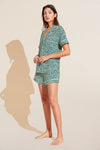 Gisele Printed TENCEL™ Modal Relaxed Short PJ Set - Abstract Floral Agave/Ivory