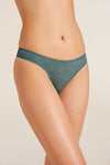 Soft Stretch Recycled Lace Thong - Agave