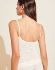 Model wears Soft Stretch Recycled Lace Cami in Ivory.
