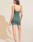 Model wears Soft Stretch Recycled Lace Slip in Agave.