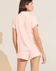 Model wears Model wears Gisele TENCEL™ Modal Shortie Short PJ Set in petal pink/ivory.