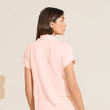 Eberjey Gisele TENCEL™ Modal Shortie Short PJ Set - Petal Pink/Ivory