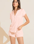 Model wears Model wears Gisele TENCEL™ Modal Shortie Short PJ Set in petal pink/ivory.