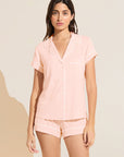 Model wears Model wears Gisele TENCEL™ Modal Shortie Short PJ Set in petal pink/ivory.