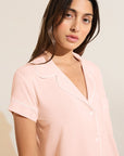 Model wears Model wears Gisele TENCEL™ Modal Shortie Short PJ Set in petal pink/ivory.