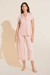 Gisele Printed TENCEL™ Modal Short Sleeve Cropped PJ Set - Double Diamond Rouge Pink/Rouge