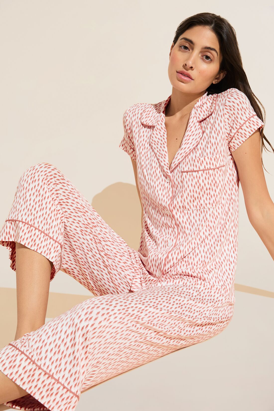 Gisele Printed TENCEL™ Modal Short Sleeve Cropped PJ Set