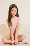 Kids Printed TENCEL™ Modal Unisex Short PJ Set - Double Diamond Rouge Pink/Rouge