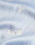 Fabric swatch of Inez Large Swan Ice Blue/Ivory