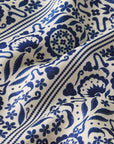 Image of washable silk fabric in Azulejos Navy/Navy