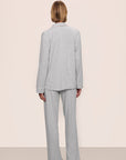 Model is wearing Gisele TENCEL™ Modal Long PJ Set in Heather Grey/Sorbet Pink