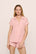 Model is wearing the Gisele TENCEL™ Modal Shortie Short PJ Set in Silver Pink/Ivory