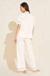 Gisele TENCEL™ Modal Short Sleeve & Pant PJ Set - Pure Ivory/Navy