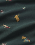 Fabric detail shot of Holiday Dogs Pine