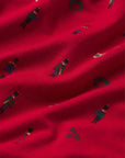 Fabric detail shot of Nutcracker Holly Red