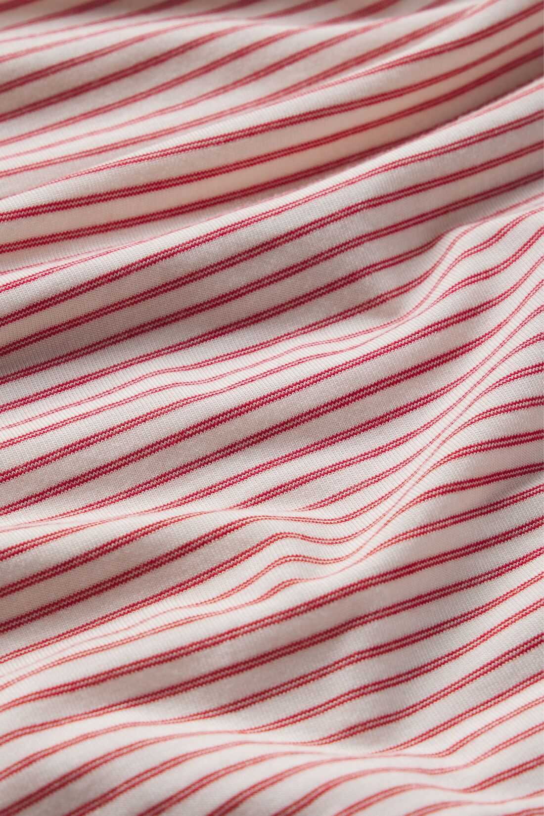 Fabric detail shot of Duo Stripe Holly Red/Holly Red