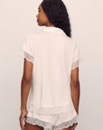Model is wearing Malou TENCEL™ Modal Shortie Short PJ Set in Ivory