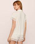 Model Is Wearing Malou Short Pj Set In Ivory