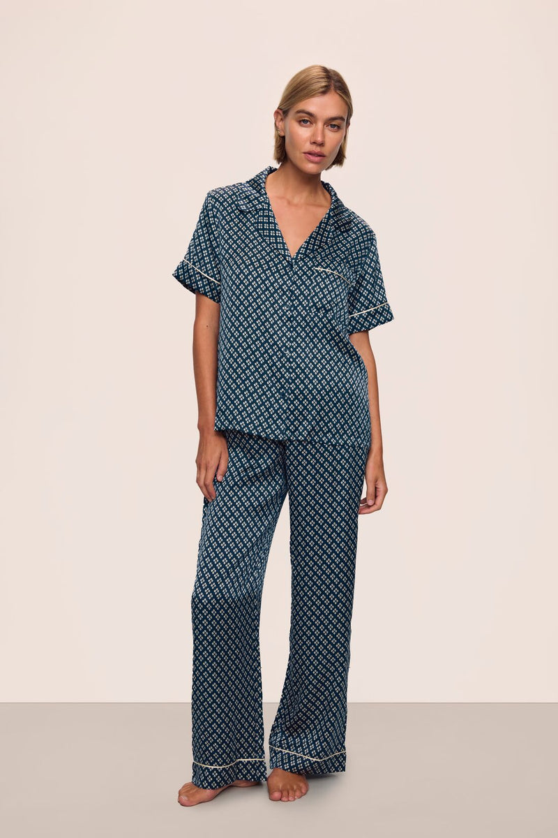 Inez Washable Silk Printed Short Sleeve Pant PJ Set – Eberjey