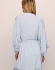 Model wears Mariana TENCEL™ Modal Robe in Ice Blue.