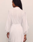 Model wears Mariana TENCEL™ Modal Robe in White.